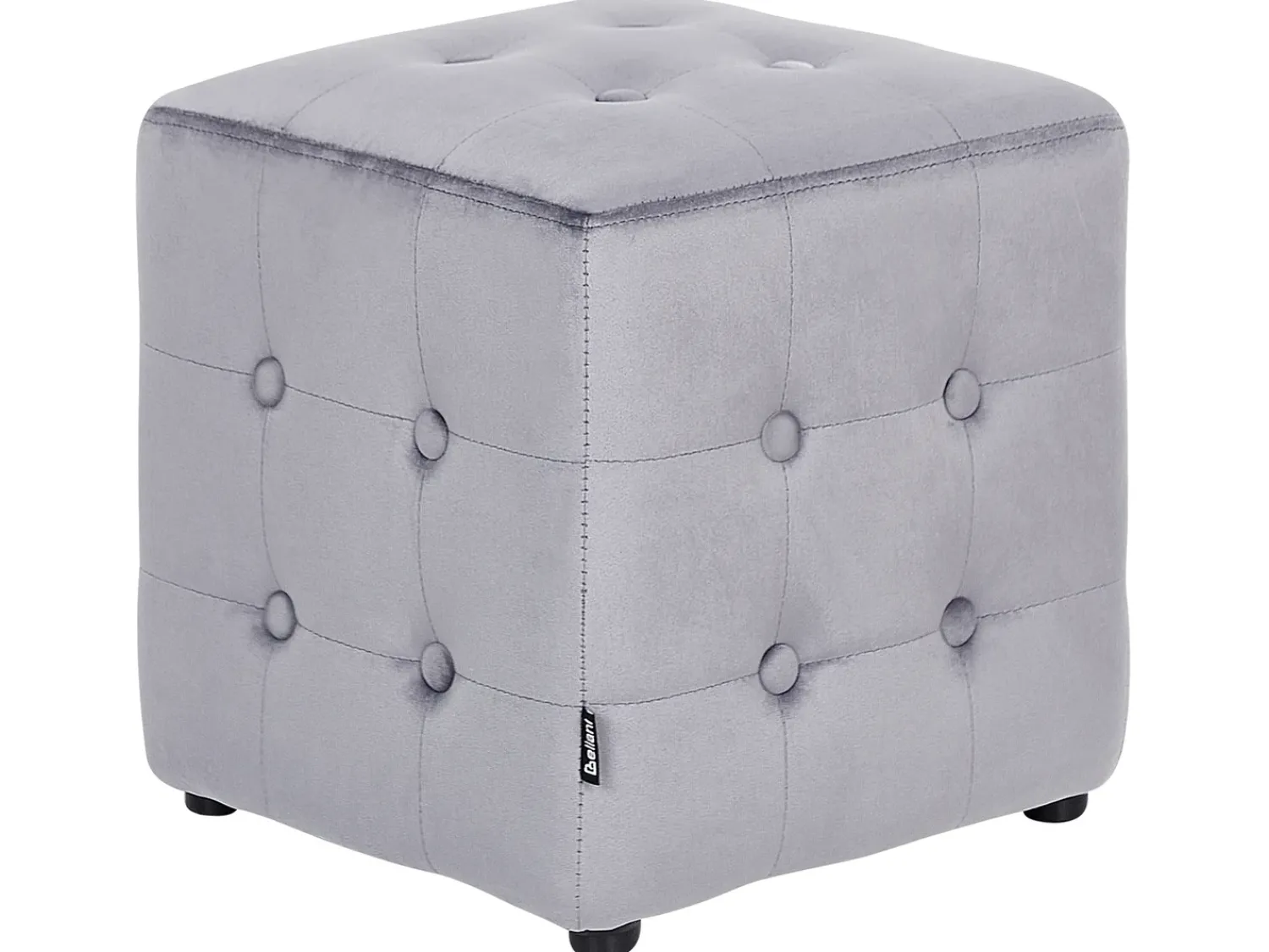 Clearance Beliani Pouf WISCONSIN Velluto Grigio