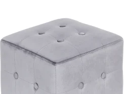 Clearance Beliani Pouf WISCONSIN Velluto Grigio