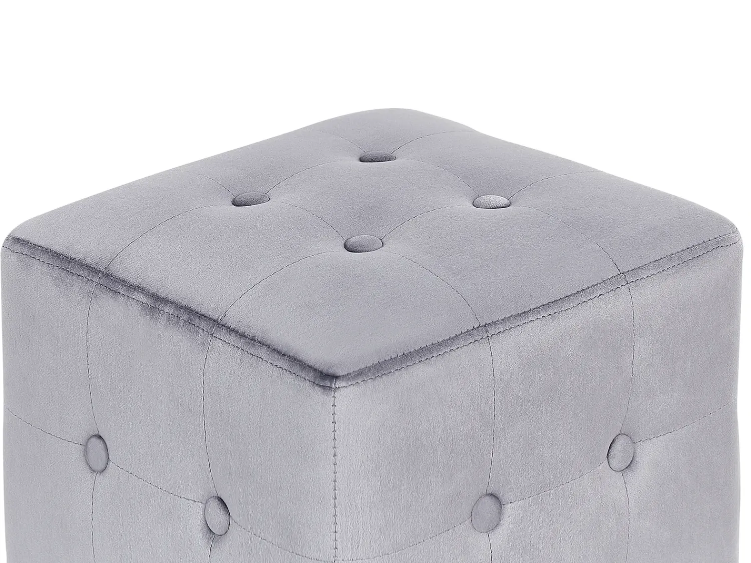 Clearance Beliani Pouf WISCONSIN Velluto Grigio