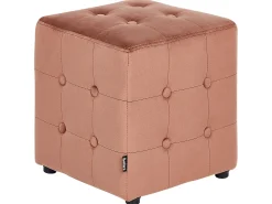 Outlet Beliani Pouf WISCONSIN Velluto pesca Rosa