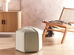 Beliani Pouf WISHEK Lino sintetico Beige