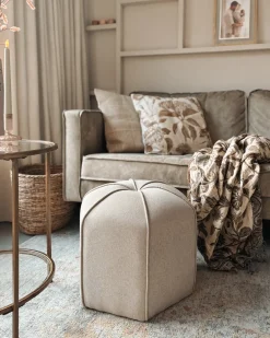 Beliani Pouf WISHEK Lino sintetico Beige