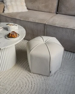 Online Beliani Pouf WISHEK Velluto chiaro Beige