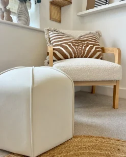Online Beliani Pouf WISHEK Velluto chiaro Beige