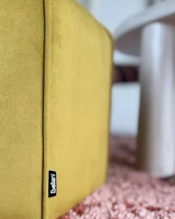 Discount Beliani Pouf WISHEK Velluto Giallo