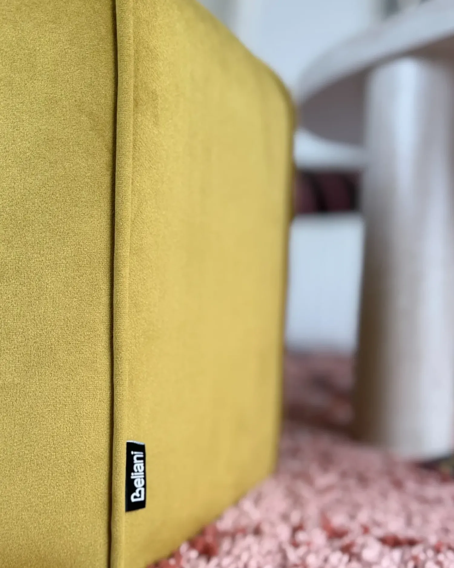 Discount Beliani Pouf WISHEK Velluto Giallo