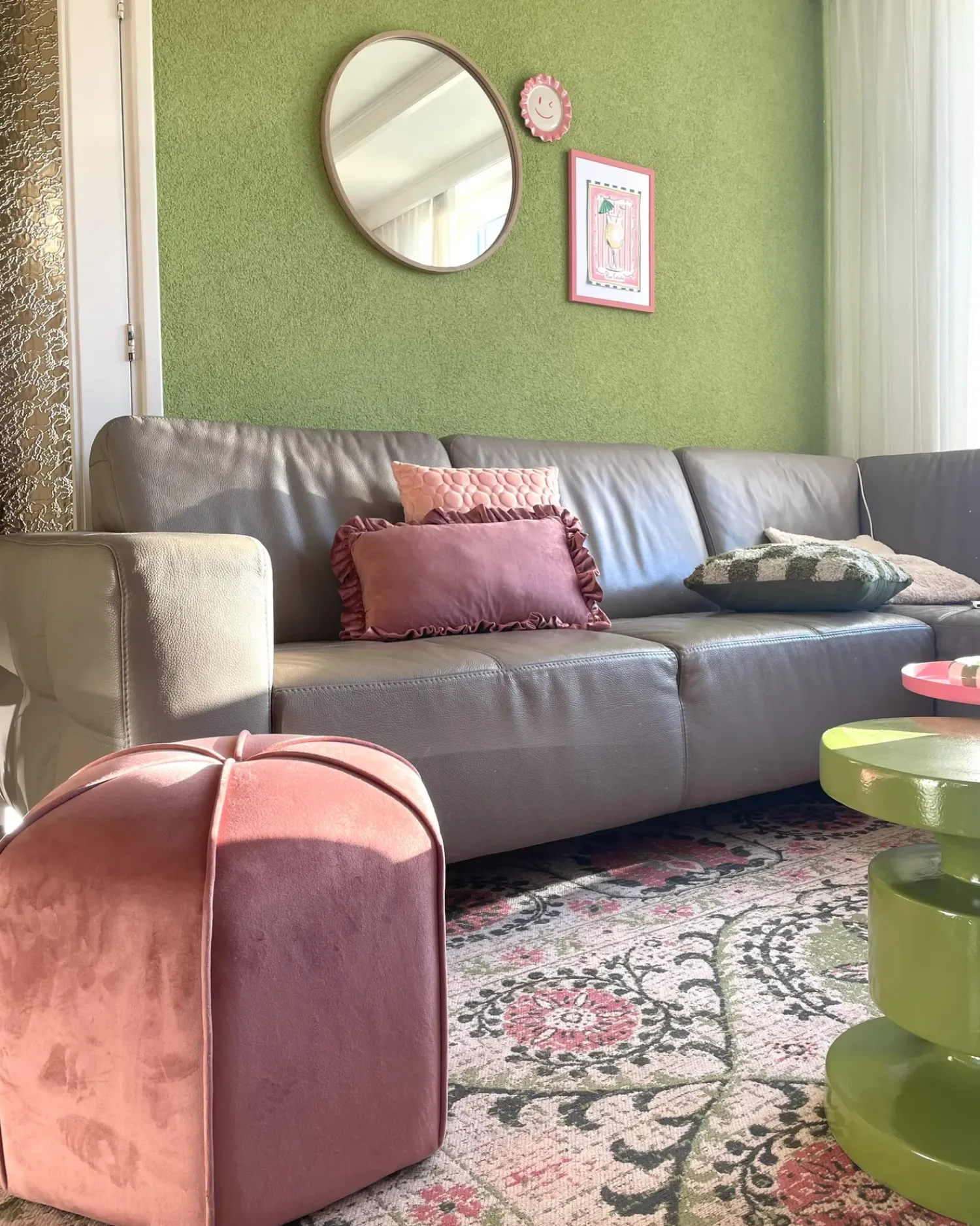 Discount Beliani Pouf WISHEK Velluto Rosa