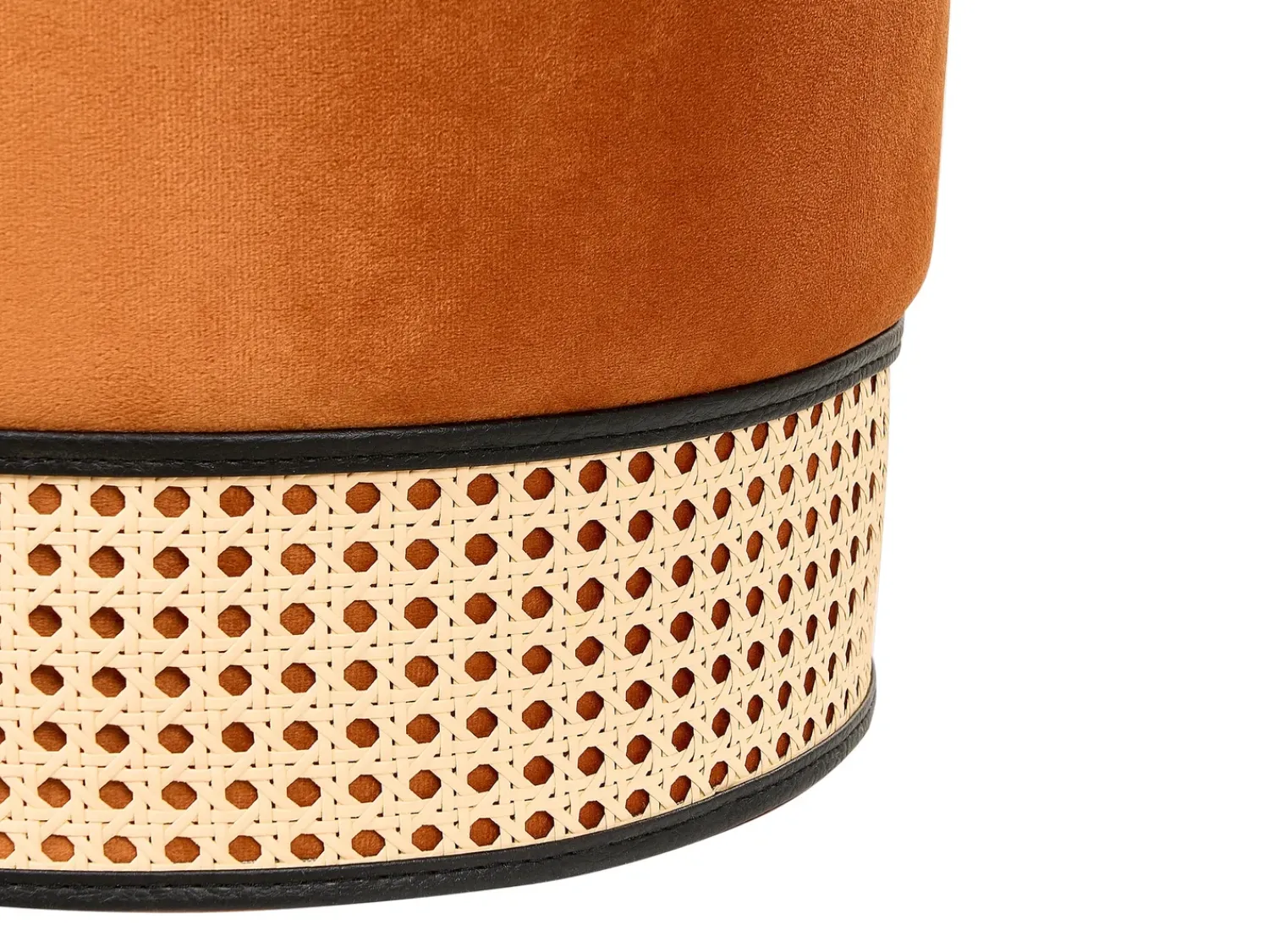 Clearance Beliani Pouf YANKTON Velluto Arancione
