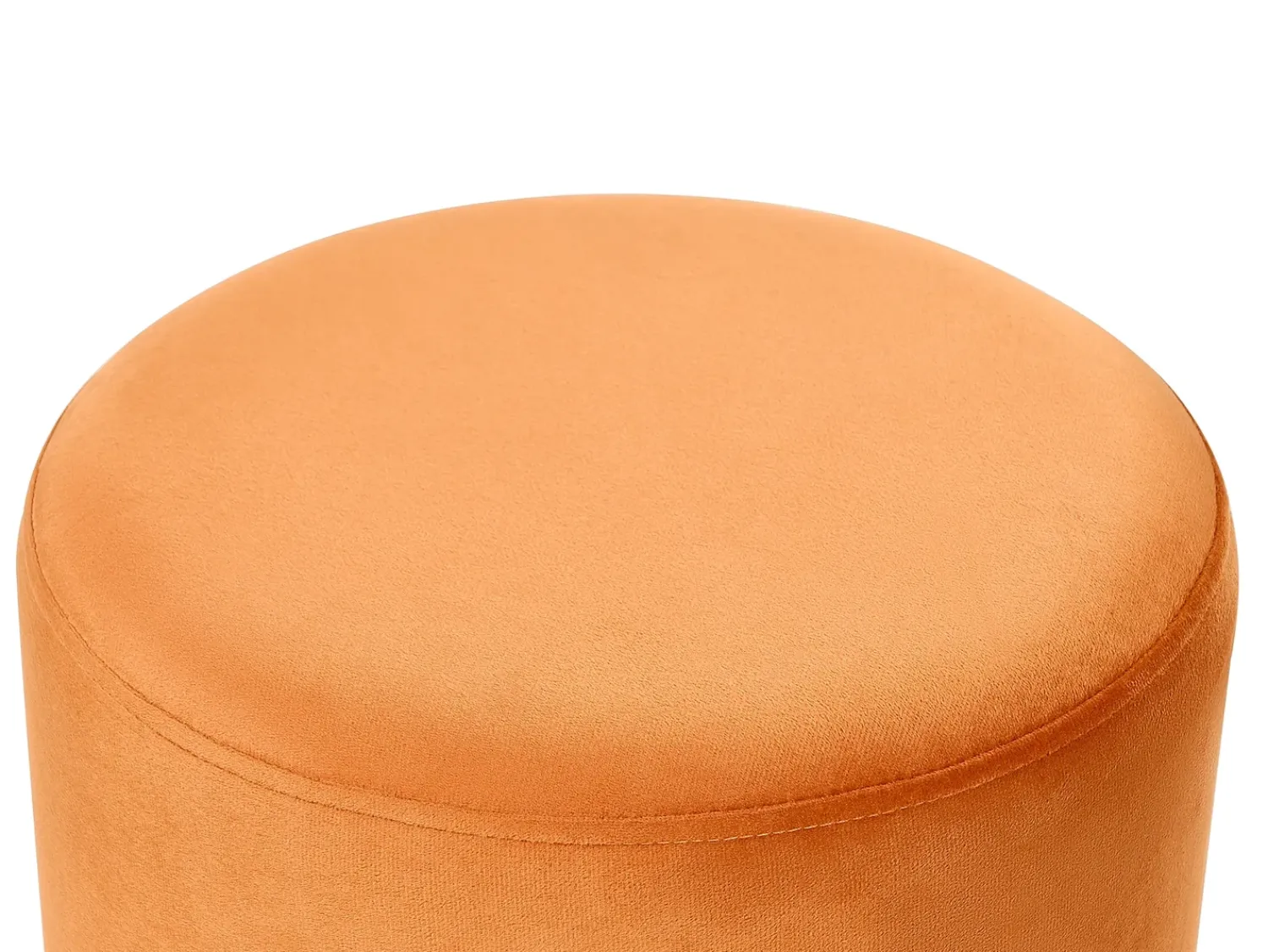 Clearance Beliani Pouf YANKTON Velluto Arancione
