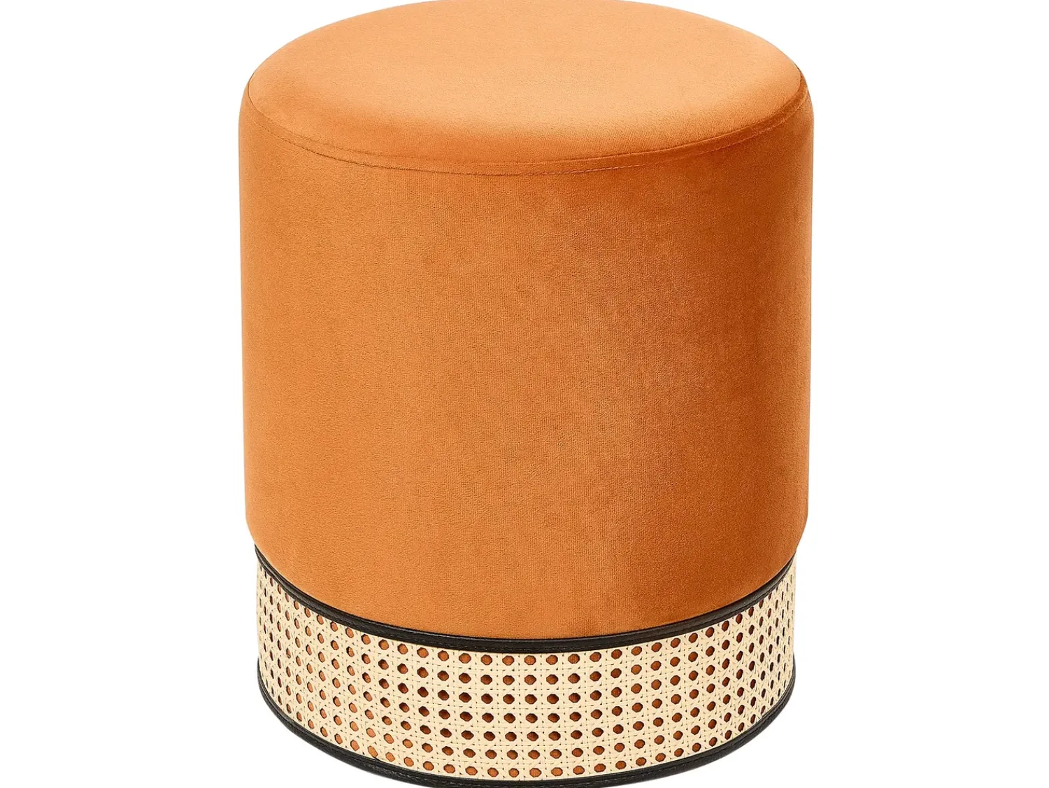 Clearance Beliani Pouf YANKTON Velluto Arancione
