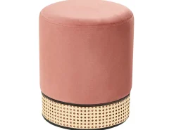 Discount Beliani Pouf YANKTON Velluto Rosa