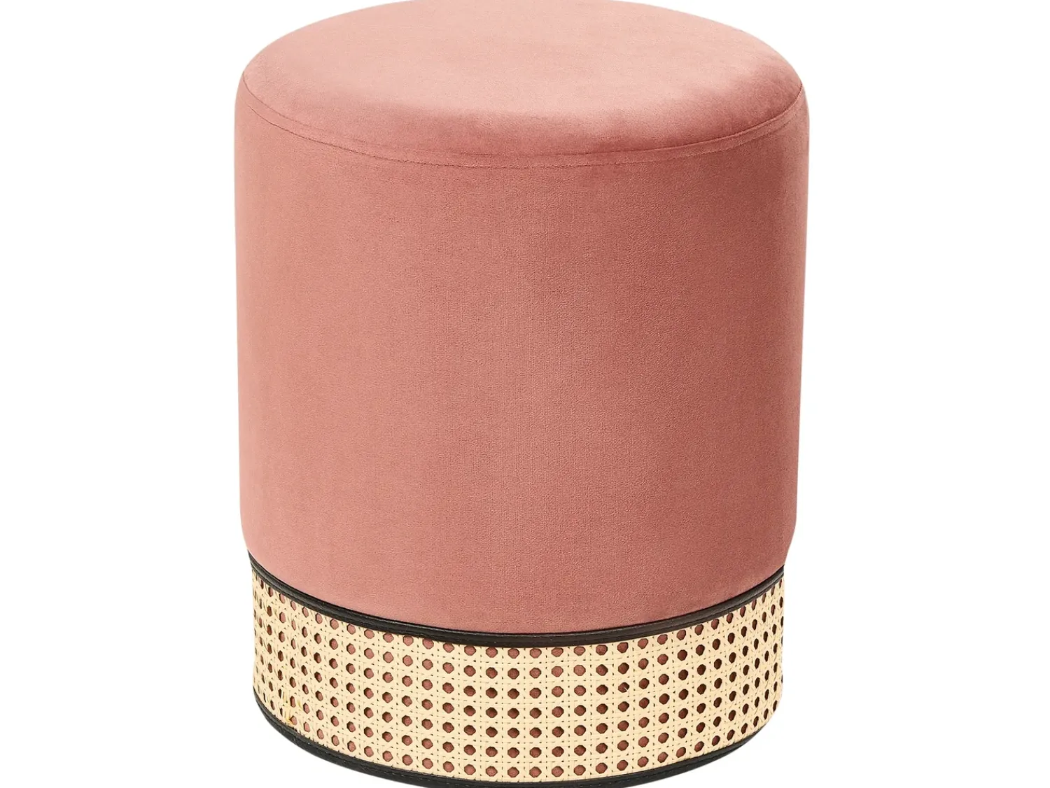 Discount Beliani Pouf YANKTON Velluto Rosa