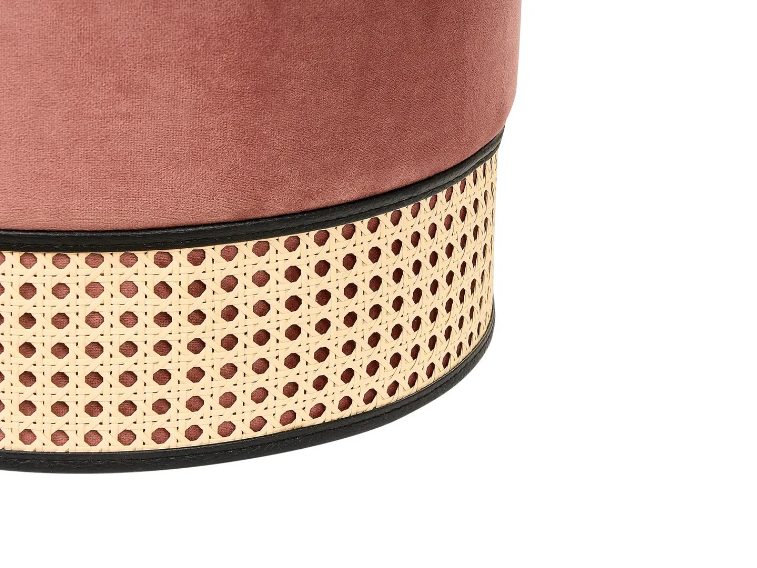 Discount Beliani Pouf YANKTON Velluto Rosa