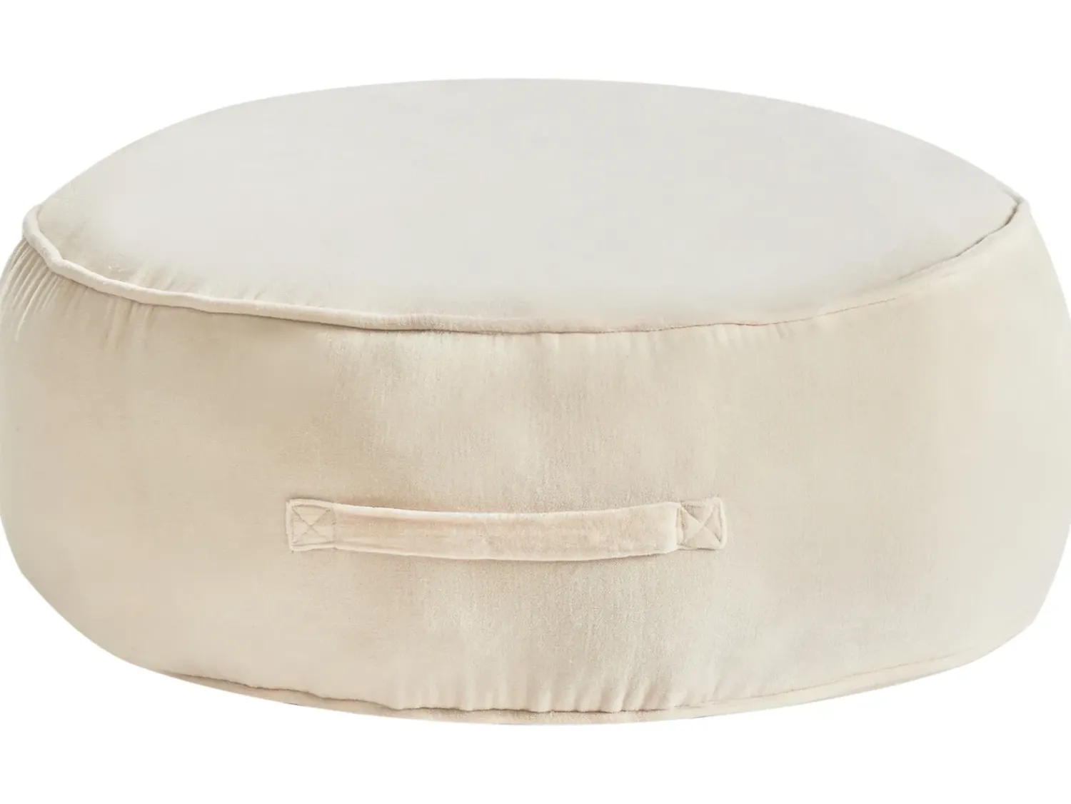 Best Beliani Pouf YULLE Velluto chiaro Beige