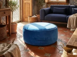 Sale Beliani Pouf YULLE Velluto Blu