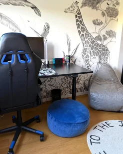 Sale Beliani Pouf YULLE Velluto Blu
