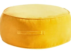 Hot Beliani Pouf YULLE Velluto Giallo