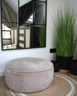Sale Beliani Pouf YULLE Velluto chiaro Marrone