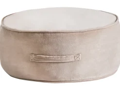 Sale Beliani Pouf YULLE Velluto chiaro Marrone