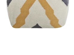 Beliani Pouf ZEUGMA Lana Beige Beige Giallo Grigio
