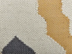 Beliani Pouf ZEUGMA Lana Beige Beige Giallo Grigio