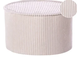 Beliani Pouf ZIKRIA Velluto chiaro Beige
