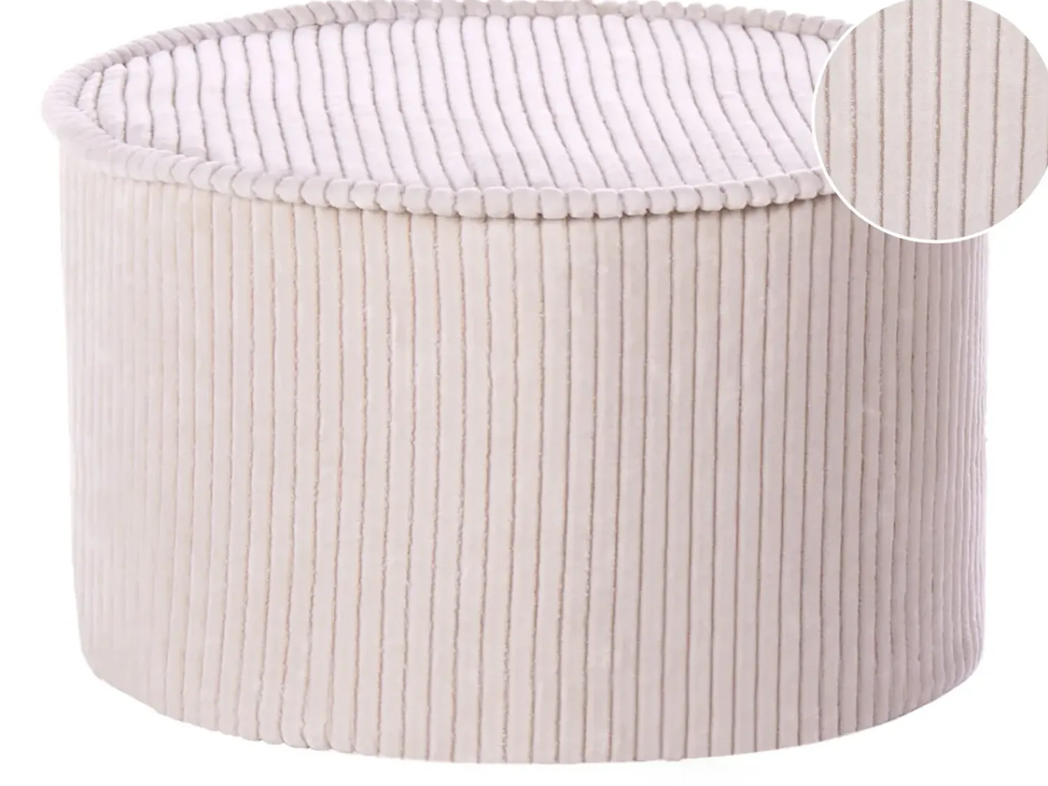 Beliani Pouf ZIKRIA Velluto chiaro Beige