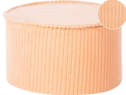 Beliani Pouf ZIKRIA Velluto pesca Rosa