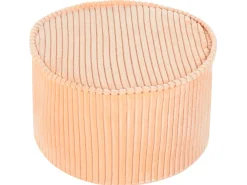 Beliani Pouf ZIKRIA Velluto pesca Rosa