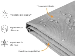 Outlet Beliani Protezione impermeabile CHUVA 320 cm 120 cm 90 cm Grigio
