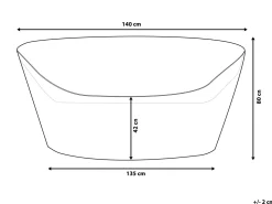 Beliani Protezione impermeabile CHUVA 140 cm 135 cm 80 cm Grigio