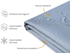 Sale Beliani Protezione impermeabile CHUVA 210 cm 45 cm 45 cm Grigio