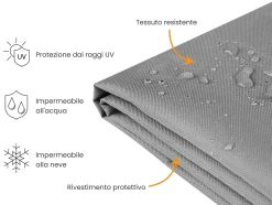 Clearance Beliani Protezione impermeabile CHUVA 205 cm 75 cm 50 cm Grigio