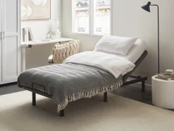Hot Beliani Rete per letto regolabile elettricamente BRUNOY 90 x 200 cm Grigio Grigio Nero
