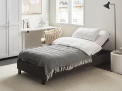 Hot Beliani Rete per letto regolabile elettricamente BRUNOY 90 x 200 cm Grigio Grigio Nero
