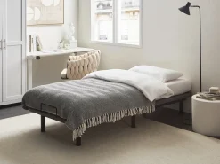 Hot Beliani Rete per letto regolabile elettricamente BRUNOY 90 x 200 cm Grigio Grigio Nero