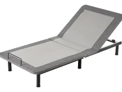 Hot Beliani Rete per letto regolabile elettricamente BRUNOY 90 x 200 cm Grigio Grigio Nero