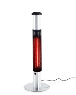 Online Beliani Riscaldatore a infrarossi da patio a piantana VEZUVIO 1500 W Nero Argento Nero