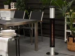 Online Beliani Riscaldatore a infrarossi da patio a piantana VEZUVIO 1500 W Nero Argento Nero