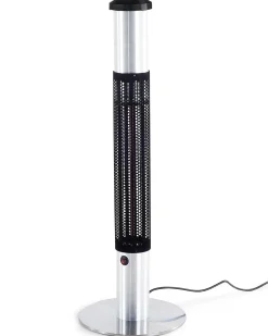 Online Beliani Riscaldatore a infrarossi da patio a piantana VEZUVIO 1500 W Nero Argento Nero