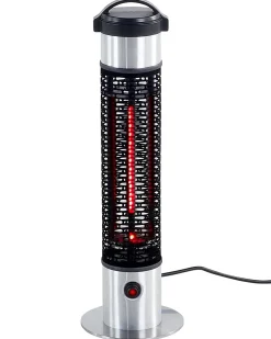Online Beliani Riscaldatore a infrarossi da patio a piantana VEZUVIO 800 W Nero Argento Nero