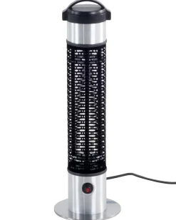 Online Beliani Riscaldatore a infrarossi da patio a piantana VEZUVIO 800 W Nero Argento Nero