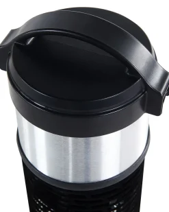 Online Beliani Riscaldatore a infrarossi da patio a piantana VEZUVIO 800 W Nero Argento Nero