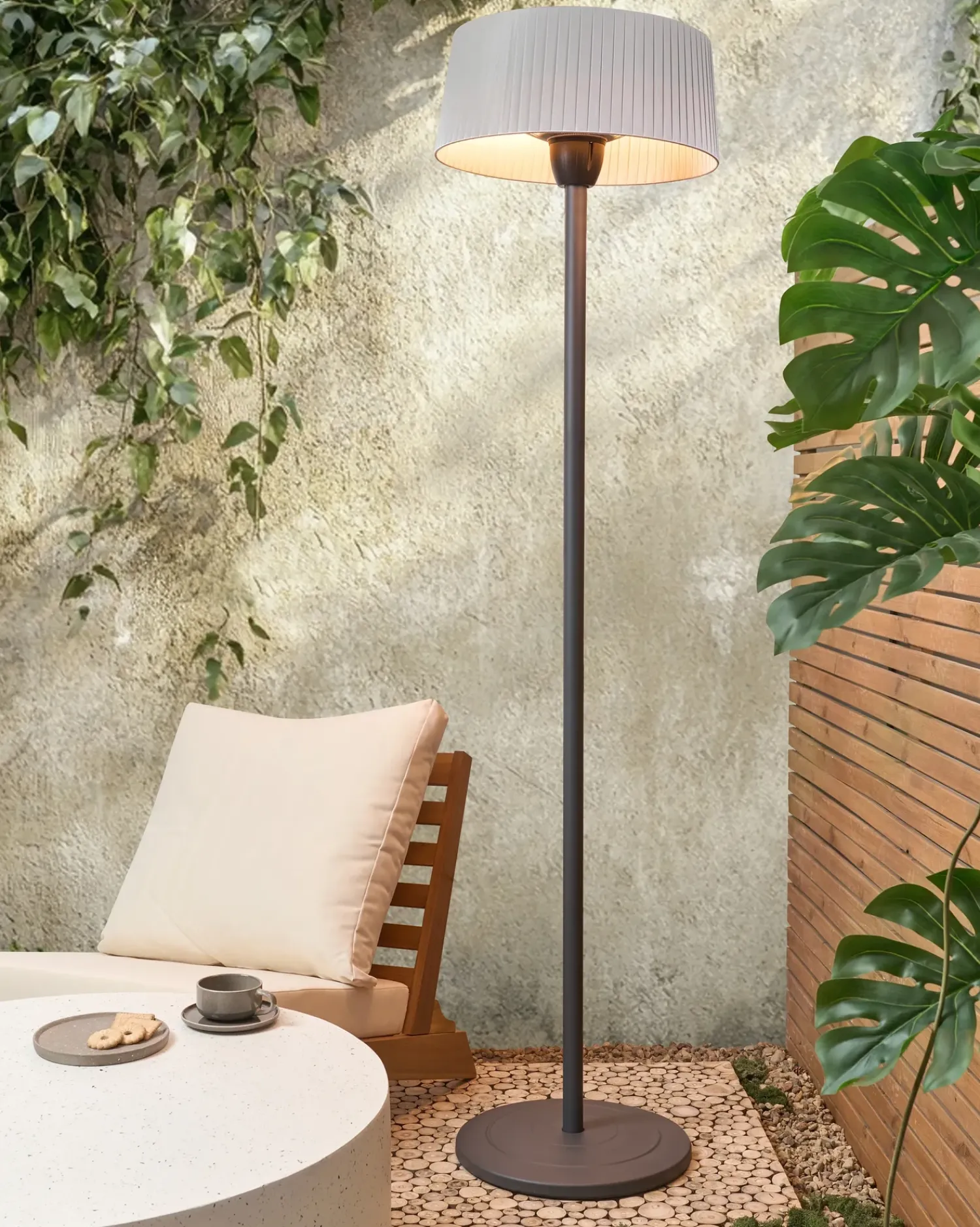 Online Beliani Riscaldatore a infrarossi da patio a piantana VARAZZE 1500 W Grigio