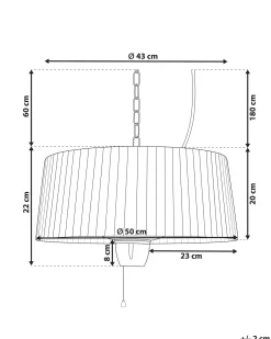Clearance Beliani Riscaldatore a infrarossi da patio sospeso ASCEA 1500 W chiaro Grigio