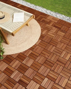 New Beliani Rivestimenti e piastrelle da esterno ACERENZA Legno di acacia certificato Marrone