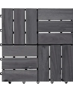 Outlet Beliani Rivestimenti e piastrelle da esterno ACERENZA Legno di acacia certificato Grigio