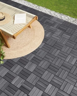 Outlet Beliani Rivestimenti e piastrelle da esterno ACERENZA Legno di acacia certificato Grigio