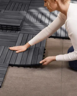Clearance Beliani Rivestimenti e piastrelle da esterno ACCETTURA Legno di acacia certificato Grigio