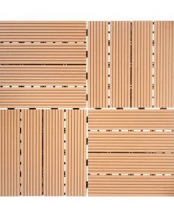 Discount Beliani Rivestimenti e piastrelle da esterno ATELETA Composito legno-plastica (WPC) chiaro Marrone